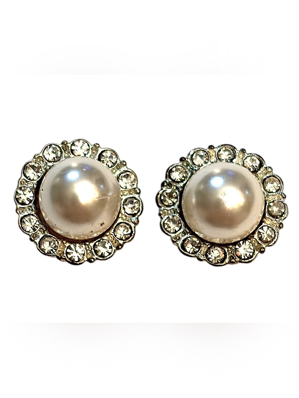 Roman Pearl Rhinestone Stud Earrings